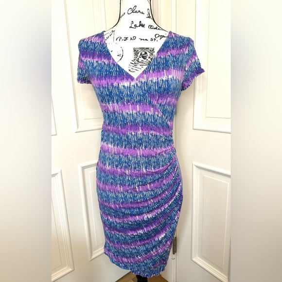Mercer & Madison Purple Bodycon Mini Dress – Size XS – Stretch Fabric & Deep V - Picture 1 of 11